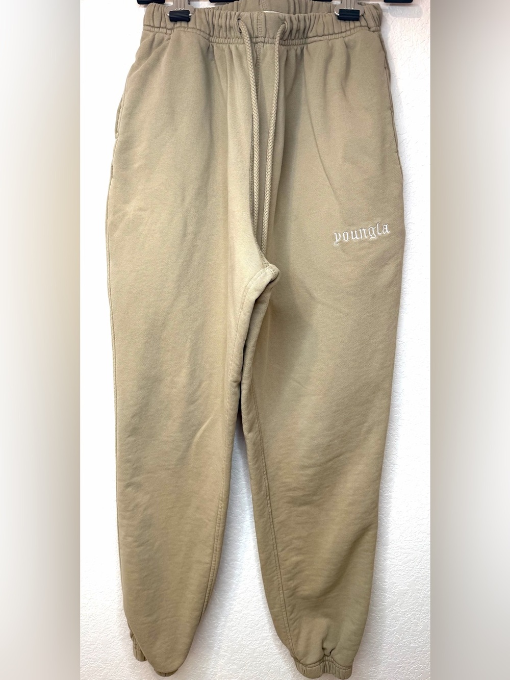 YoungLA Beige Sweatpants Small Earthy Collection Joggers Unisex Tan Comfy Sweats